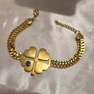 Fashion 18K Gold Plated  Evil Eyes Womens Bracelet